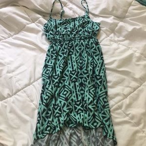 Spaghetti strap blue and black dress